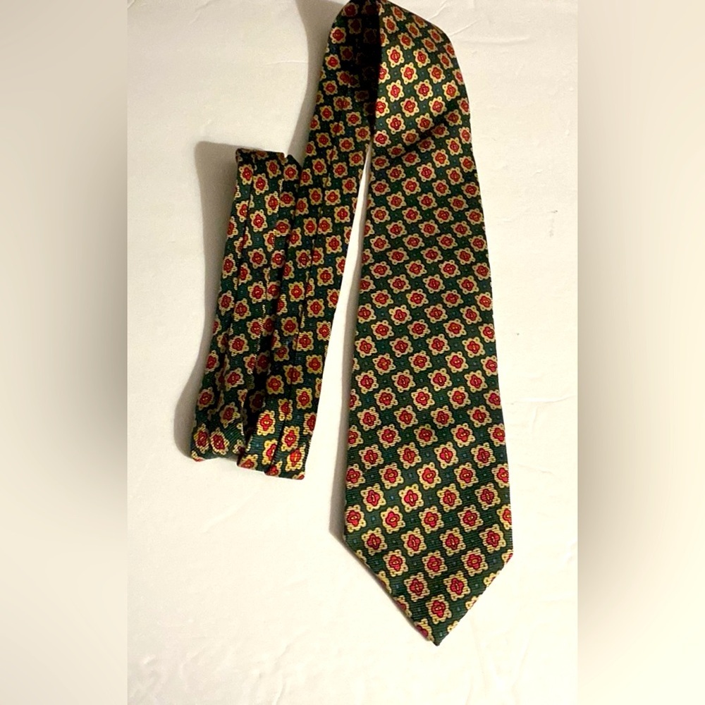POLO by RALPH LAUREN TIE, Vintage, Floral, Handmade in USA, Imported silk - Picture 8 of 11